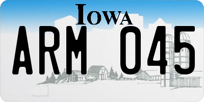 IA license plate ARM045