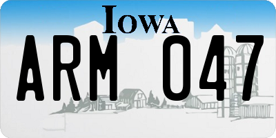 IA license plate ARM047