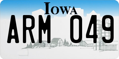 IA license plate ARM049