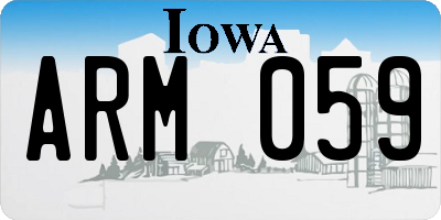 IA license plate ARM059