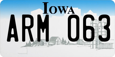 IA license plate ARM063