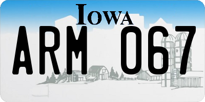 IA license plate ARM067