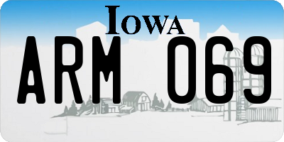 IA license plate ARM069