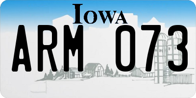 IA license plate ARM073