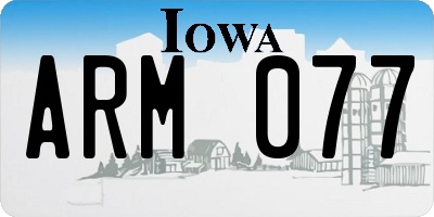 IA license plate ARM077