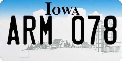 IA license plate ARM078