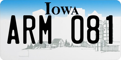 IA license plate ARM081