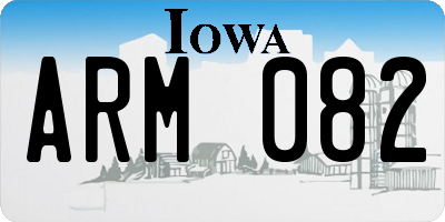 IA license plate ARM082