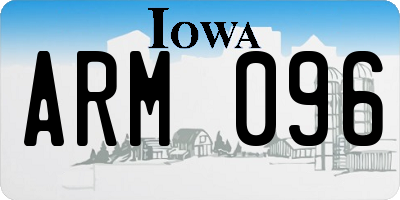 IA license plate ARM096