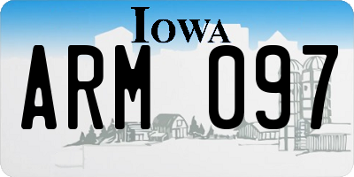 IA license plate ARM097