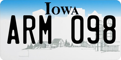 IA license plate ARM098