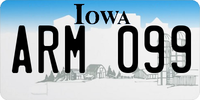 IA license plate ARM099