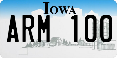 IA license plate ARM100