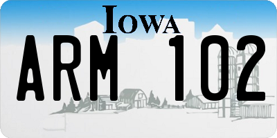IA license plate ARM102