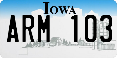 IA license plate ARM103