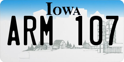 IA license plate ARM107