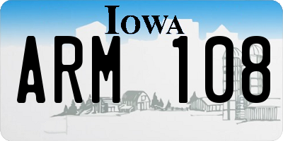 IA license plate ARM108