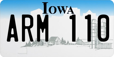 IA license plate ARM110