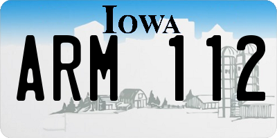 IA license plate ARM112