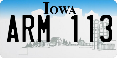 IA license plate ARM113