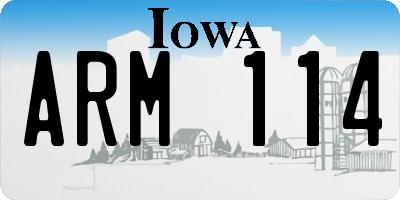 IA license plate ARM114