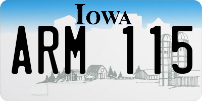 IA license plate ARM115