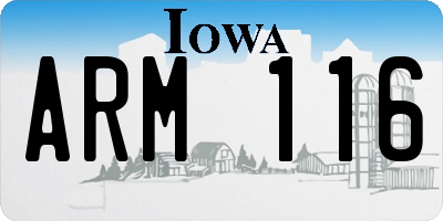 IA license plate ARM116