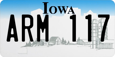 IA license plate ARM117