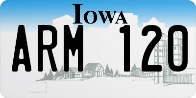 IA license plate ARM120