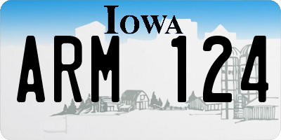 IA license plate ARM124