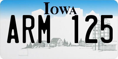IA license plate ARM125
