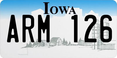 IA license plate ARM126