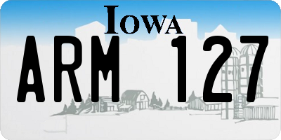 IA license plate ARM127