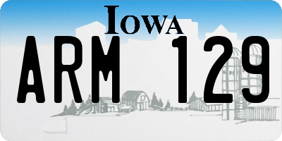 IA license plate ARM129