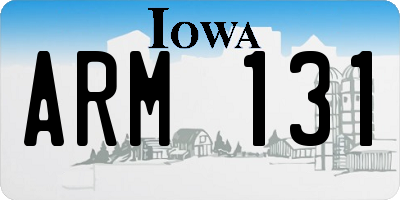IA license plate ARM131
