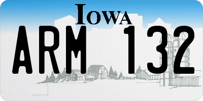 IA license plate ARM132