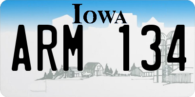 IA license plate ARM134