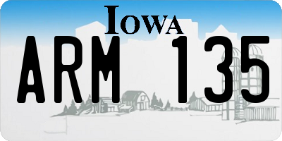 IA license plate ARM135