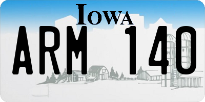 IA license plate ARM140