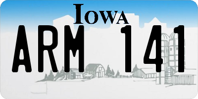 IA license plate ARM141