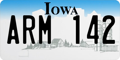IA license plate ARM142
