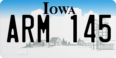 IA license plate ARM145