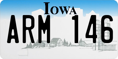 IA license plate ARM146