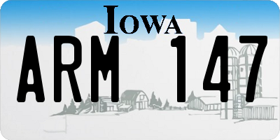 IA license plate ARM147