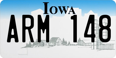 IA license plate ARM148
