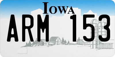 IA license plate ARM153