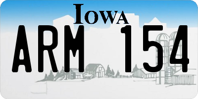 IA license plate ARM154