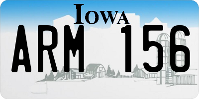 IA license plate ARM156