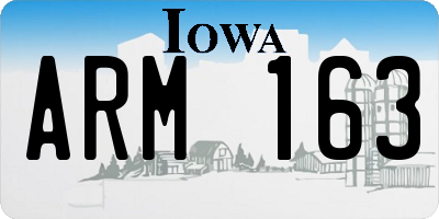IA license plate ARM163