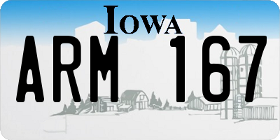 IA license plate ARM167